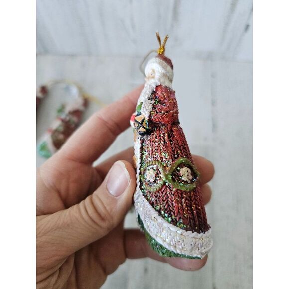 Santa glitter ornament set Xmas tree - Picture 9 of 11